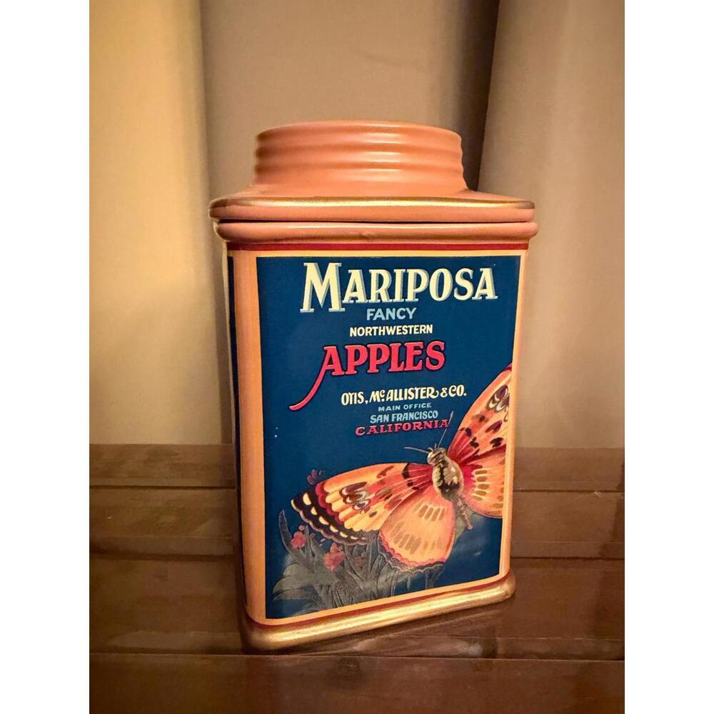 Oneida Mariposa Fancy‎ Apples Ceramic Canister